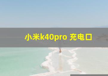 小米k40pro 充电口